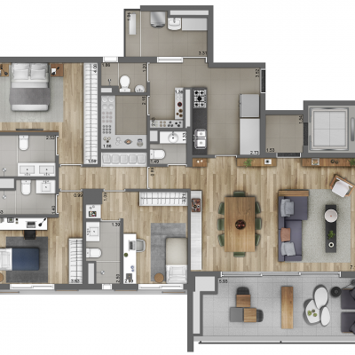 Siga Moema - Planta 149m² Siga Moema - Planta 149m²
