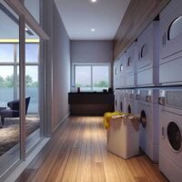 Vitrali Moema - Área de lazer: Perspectiva lavanderia compartilhada Vitrali Moema - Área de lazer: Perspectiva lavanderia compartilhada