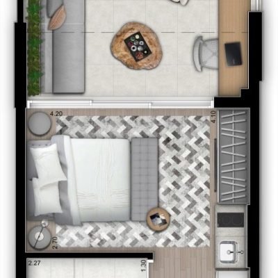 Vitrali Moema - Planta 32m² - Studio Vitrali Moema - Planta 32m² - Studio