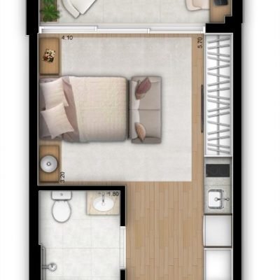 Vitrali Moema - Planta 32m² - Studio NR Vitrali Moema - Planta 32m² - Studio NR