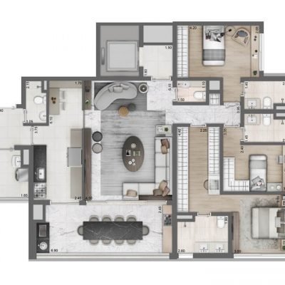 Moema By Cyrela - Planta 149m2 3 suites opção cozinha ampliada 2 vagas Moema By Cyrela - Planta 149m2 3 suites opção cozinha ampliada 2 vagas