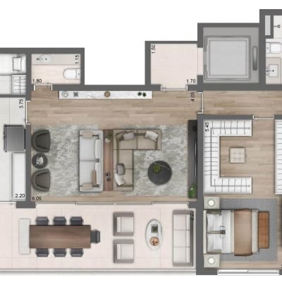 Glass Art By Yoo - Planta 146m² padrão 3 suites Glass Art By Yoo - Planta 146m² padrão 3 suites