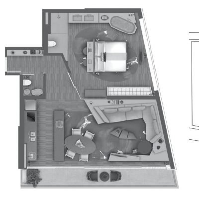 W Residences São Paulo – Hotel - Planta 102m² 1 suíte ampliada W Residences São Paulo – Hotel - Planta 102m² 1 suíte ampliada