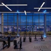 Inspire Ibirapuera - Área de lazer: Perspectiva fitness pé direito duplo Inspire Ibirapuera - Área de lazer: Perspectiva fitness pé direito duplo