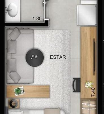 Inspire Ibirapuera - Planta 25m² studio Inspire Ibirapuera - Planta 25m² studio