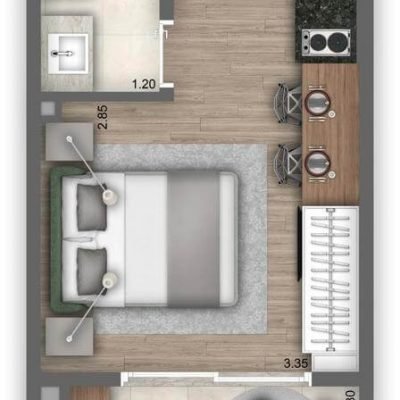 Cyrela For You - Planta 25m² Studio Cyrela For You - Planta 25m² Studio