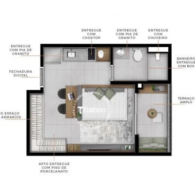 Infini Vila Mariana - Planta 28,68m² studio Infini Vila Mariana - Planta 28,68m² studio