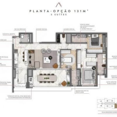 Cyrela Atmosfera - Plantas 131m² - 3 suítes (decorado) Cyrela Atmosfera - Plantas 131m² - 3 suítes (decorado)
