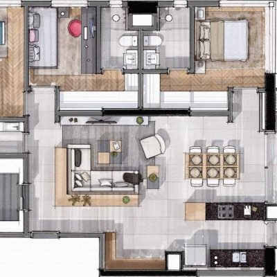 O Parque - Cipó - Planta 105m² - 3 suítes O Parque - Cipó - Planta 105m² - 3 suítes