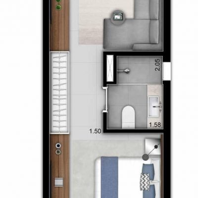 Trends Brooklin - Planta 42m² - Studio Trends Brooklin - Planta 42m² - Studio