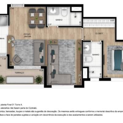Caminhos Da Lapa Elo Planta 55m 1 Dormitorio Caminhos Da Lapa Elo Planta 55m 1 Dormitorio