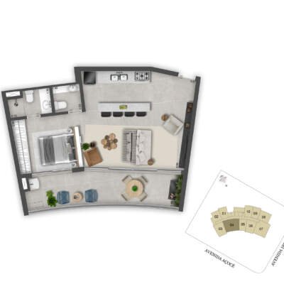 Window Moema Planta 62m² loft Window Moema Planta 62m² loft
