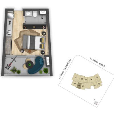 Window Moema Planta 25m² studio Window Moema Planta 25m² studio