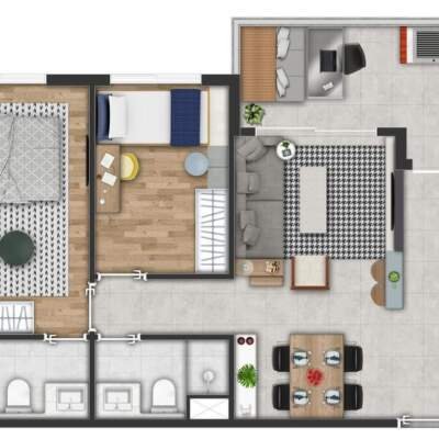Connect Butantã - Planta 58m - 2 dormitórios Connect Butantã - Planta 58m - 2 dormitórios