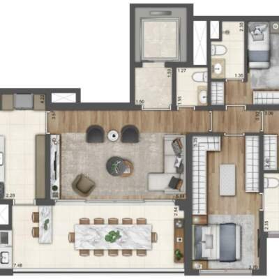 Lumiere Klabin - Lavvi - Residences - Planta 123m² - 3 Suítes Lumiere Klabin - Lavvi - Residences - Planta 123m² - 3 Suítes