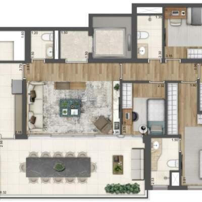 Lumiere Klabin - Lavvi - Residences - Planta 144m² - 4 Dormitórios Lumiere Klabin - Lavvi - Residences - Planta 144m² - 4 Dormitórios