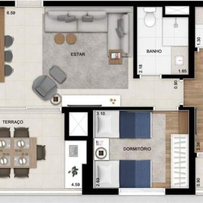 Gabell Jardins - Planta 71m - 2 Dormitorios Gabell Jardins - Planta 71m - 2 Dormitorios