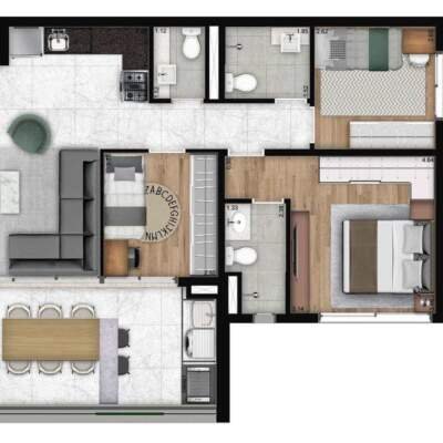 Versa Brooklin by You -  Planta 89m² - 3 Dormitórios Versa Brooklin by You - Planta 89m² - 3 Dormitórios