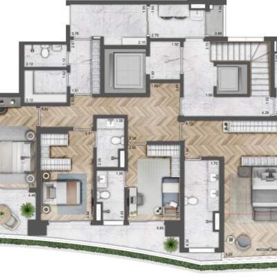 Villa Milano Lifestyle by Versace Home - Residences - Planta 419m² - 4 Suítes - Duplex - Inferior Villa Milano Lifestyle by Versace Home - Residences - Planta 419m² - 4 Suítes - Duplex - Inferior