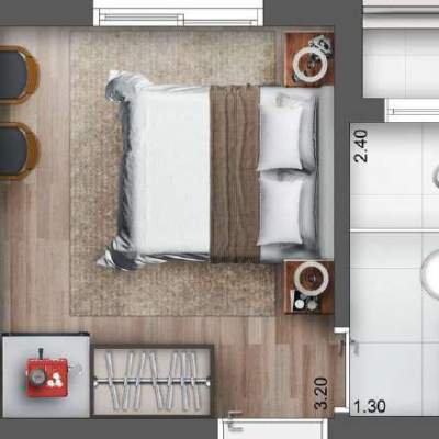 AD330 Alto da Boa Vista - Planta 18m², Studio AD330 Alto da Boa Vista - Planta 18m², Studio