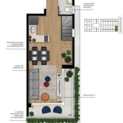 Cyrela For You Moema - Planta 73m² Duplex Inferior Cyrela For You Moema - Planta 73m² Duplex Inferior