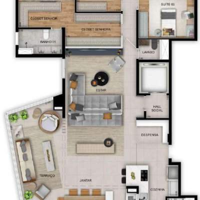 Harmonia Da Vila - Planta 195m² Decorado Harmonia Da Vila - Planta 195m² Decorado