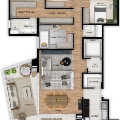 Harmonia Da Vila - Planta 195m² Tipo Harmonia Da Vila - Planta 195m² Tipo