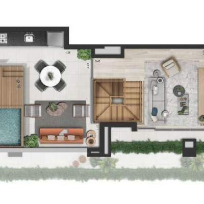 Invert Campo Belo - Planta Duplex 217m², Superior Torre A Invert Campo Belo - Planta Duplex 217m², Superior Torre A