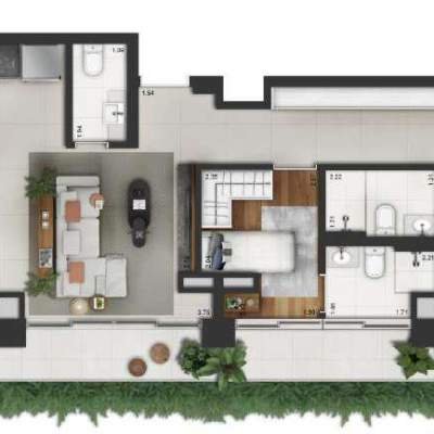 Invert Campo Belo - Planta Penthouse 132m², 3 Dormitórios, Torre A Invert Campo Belo - Planta Penthouse 132m², 3 Dormitórios, Torre A