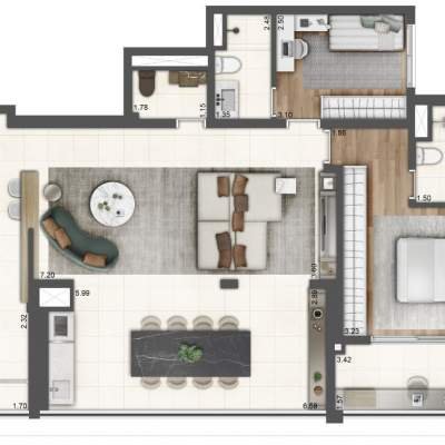 Lavvi Wonder Ipiranga Residences - Planta 107m² 2 Suites Lavvi Wonder Ipiranga Residences - Planta 107m² 2 Suites