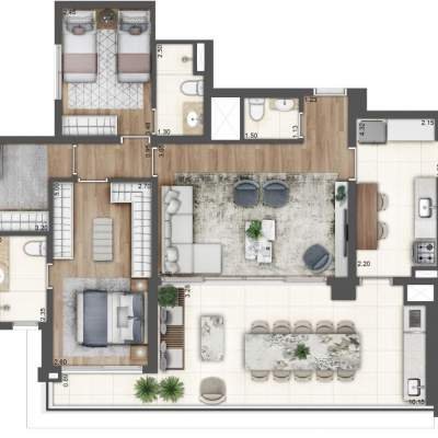 Lavvi Wonder Ipiranga Residences - Planta 127m² 3 Suites Lavvi Wonder Ipiranga Residences - Planta 127m² 3 Suites