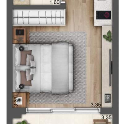 Lavvi Wonder Ipiranga Studios - Planta 28m² Residencial Lavvi Wonder Ipiranga Studios - Planta 28m² Residencial