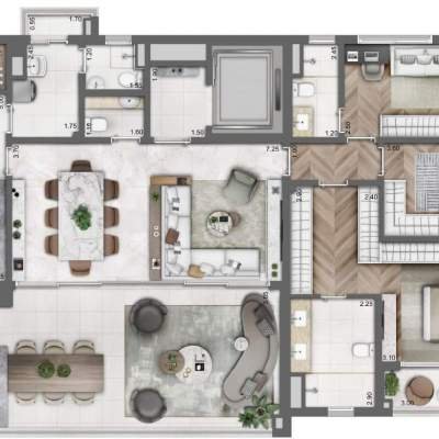Legacy Campo Belo - Planta 165m², 3 Suítes, opção com despensa Legacy Campo Belo - Planta 165m², 3 Suítes, opção com despensa