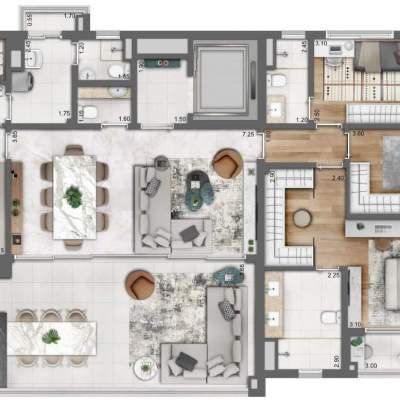 Legacy Campo Belo - Planta 165m², 3 Suítes, opção com rouparia Legacy Campo Belo - Planta 165m², 3 Suítes, opção com rouparia
