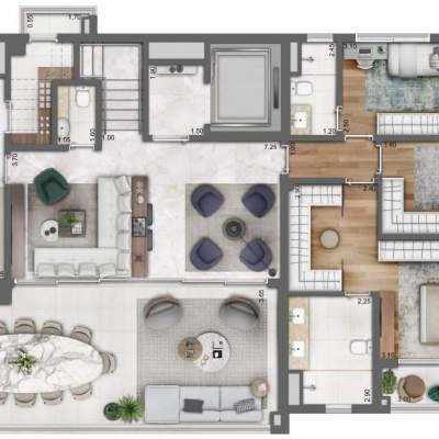 Legacy Campo Belo - Planta Duplex Inferior 330m², 4 Suítes Legacy Campo Belo - Planta Duplex Inferior 330m², 4 Suítes