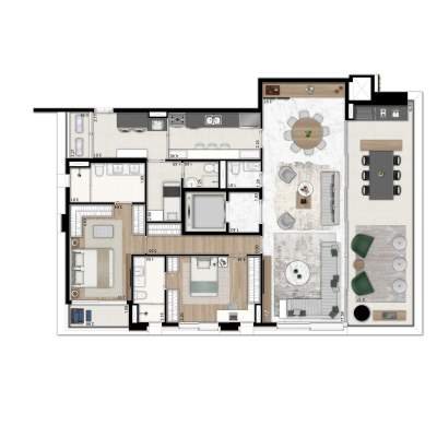 Oscar Ibirapuera - Planta 186m², 2 Suites Ampliadas Oscar Ibirapuera - Planta 186m², 2 Suites Ampliadas
