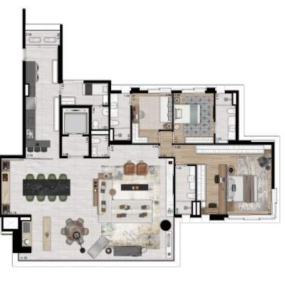 Oscar Ibirapuera - Planta 233m², 3 Suites Oscar Ibirapuera - Planta 233m², 3 Suites