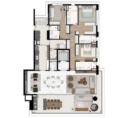 Oscar Ibirapuera - Planta 236m², 3 Suites Oscar Ibirapuera - Planta 236m², 3 Suites