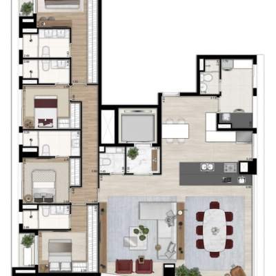 Oscar Itaim - Planta 185m² Oscar Itaim - Planta 185m²