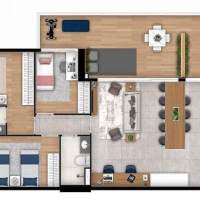 Harmonie Saúde Torre Jacarandá - Planta 123m² - 3 dormitórios Harmonie Saúde Torre Jacarandá - Planta 123m² - 3 dormitórios