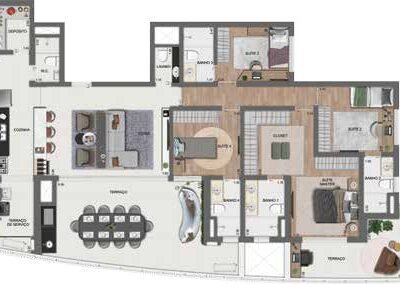 Arkadio - Planta 180m² 4 suítes Arkadio - Planta 180m² 4 suítes