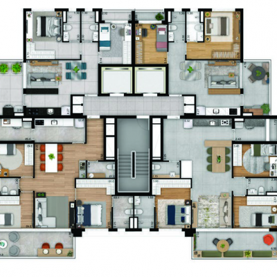 Aurora by Tarjab - Implantação pavimento tipo Aurora by Tarjab - Implantação pavimento tipo