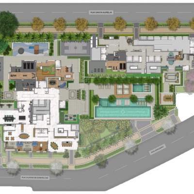 Grand Living Nova Klabin - Implantação térreo Grand Living Nova Klabin - Implantação térreo