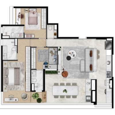 Horizon Paraíso - Planta 118m² decorado Horizon Paraíso - Planta 118m² decorado