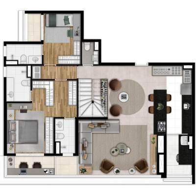 Horizon Paraíso - Planta 193m² duplex inferior Horizon Paraíso - Planta 193m² duplex inferior