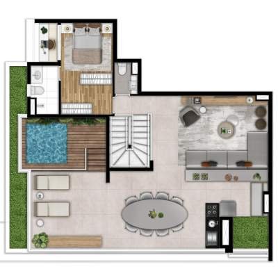 Horizon Paraíso - Planta 193m² duplex superior Horizon Paraíso - Planta 193m² duplex superior