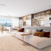 Side Alto da Boa Vista - Perspectiva living 59m² Side Alto da Boa Vista - Perspectiva living 59m²