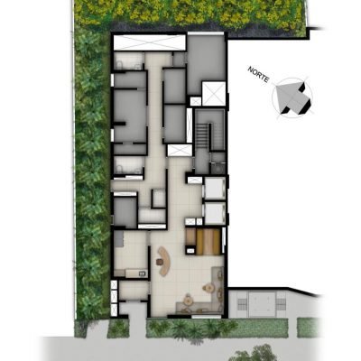 Athos Paraíso Studios - Implantação térreo Athos Paraíso Studios - Implantação térreo