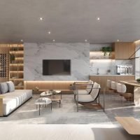 Latitude Campo Belo - Perspectiva living integrado 154m² Latitude Campo Belo - Perspectiva living integrado 154m²