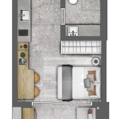 Latitude Campo Belo - Planta 26m² studio não residencial Latitude Campo Belo - Planta 26m² studio não residencial